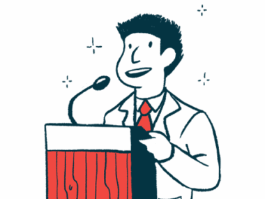 trofinetide | Rett Syndrome News | announcement illustration of speaker at podium