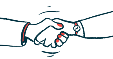 A handshake illustration shows two people clasping hands.