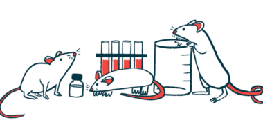 Illustration of mice, beakers, and test tubes.