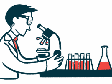 An illustration shows a scientist looking at a slide using a microscope, with fluid-filled vials nearby.