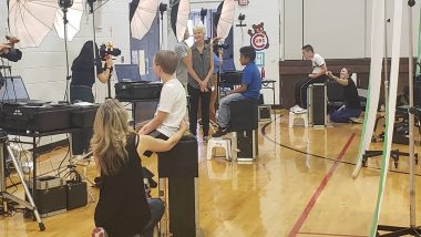 picture day | Rett Syndrome News | A flurry activity on school photo day at Cammy's school in 2018. 