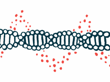 The hallmark double helix of DNA is shown in this illustration.