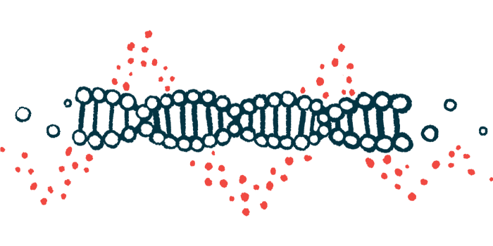 The hallmark double helix of DNA is shown in this illustration.