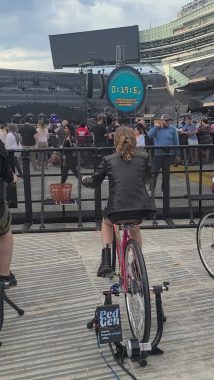 coldplay tour 2022 | Rett Syndrome News | Ryan rides a stationary bike used to help power a Coldplay show in Chicago