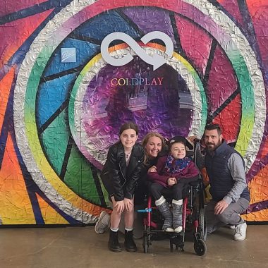 coldplay tour 2022 | Rett Syndrome News | Ryan, Jacqueline, Cammy, and Bill Babiarz share a special moment at a Coldplay concert in Chicago
