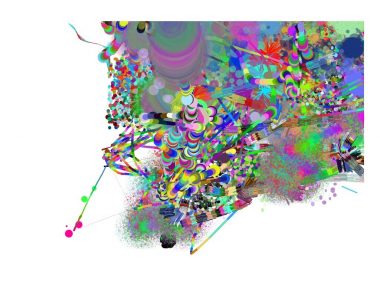 This is an image of an abstract painting created using eye-gaze technology.