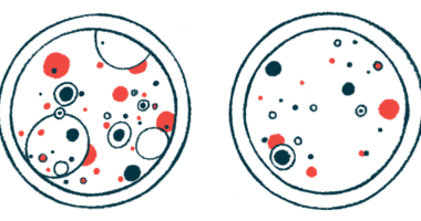 Two petri dishes are shown, one with many items growing inside, one with fewer.