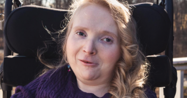 Rett syndrome patient Emily Shifflet is pictured.
