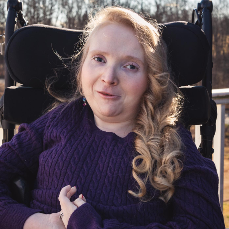 Rett syndrome patient Emily Shifflet is pictured.