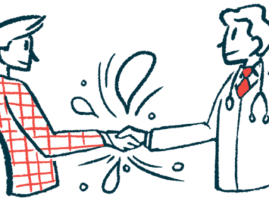 An illustration shows two people shaking hands.