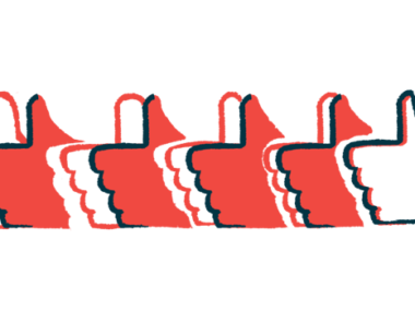 Repeating hands are shown giving the thumbs-up sign.