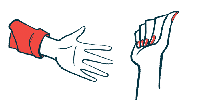 An illustration showing two hands with different movements.