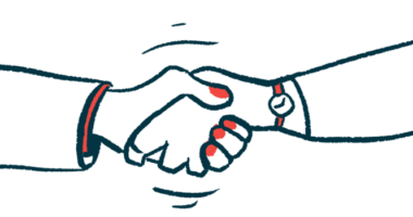 A close-up illustration of two hands clasping in a handshake.