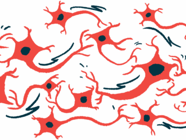 An illustration of nerve cells communicating with other nerve cells.