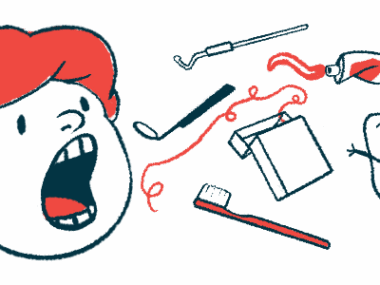 An illustration shows a child with an open mouth and an array of dental implements.