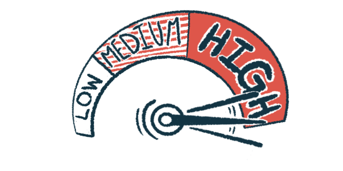 A dial points toward